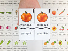 Load image into Gallery viewer, Memory Puzzles: Fruits & Veggies in Spanish and English