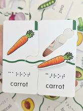 Load image into Gallery viewer, Memory Puzzles: Fruits & Veggies (Tactile & Braille) designed with The American Printing House for the Blind (BUY at APH.org)