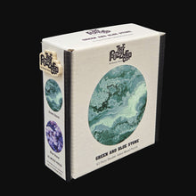 Load image into Gallery viewer, Green and Blue Stone: Double-sided Wood Puzzle Edition