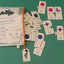 Load image into Gallery viewer, Shapes Memory Puzzle pieces with English, Braille, and tactile printing.